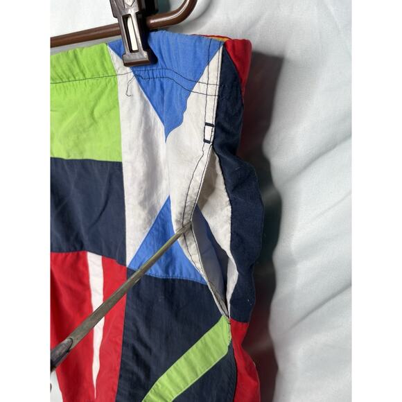 Nautica Colorblock Swim Trunks Flags Logo Stars Mens Size Medium 1990s - Picture 4 of 12